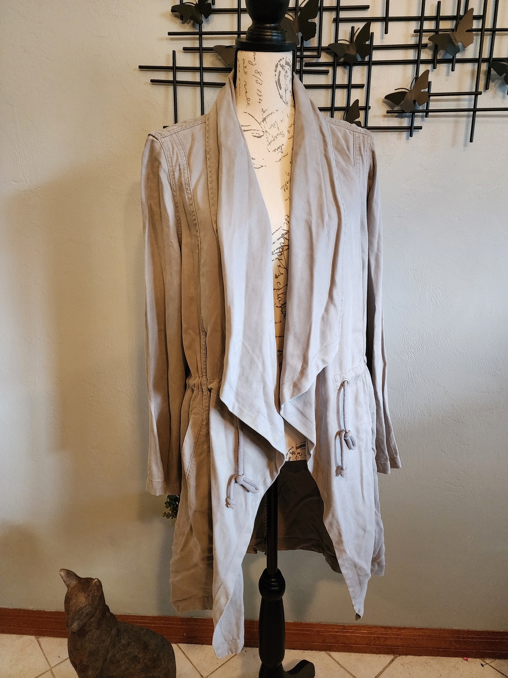 Max Jeans Light Grey Drawstring Waterfall Jacket